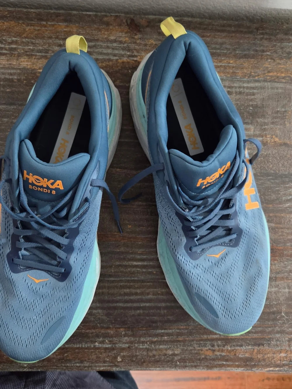 HOKA Men’s Blue Running Shoes with Mint Midsole